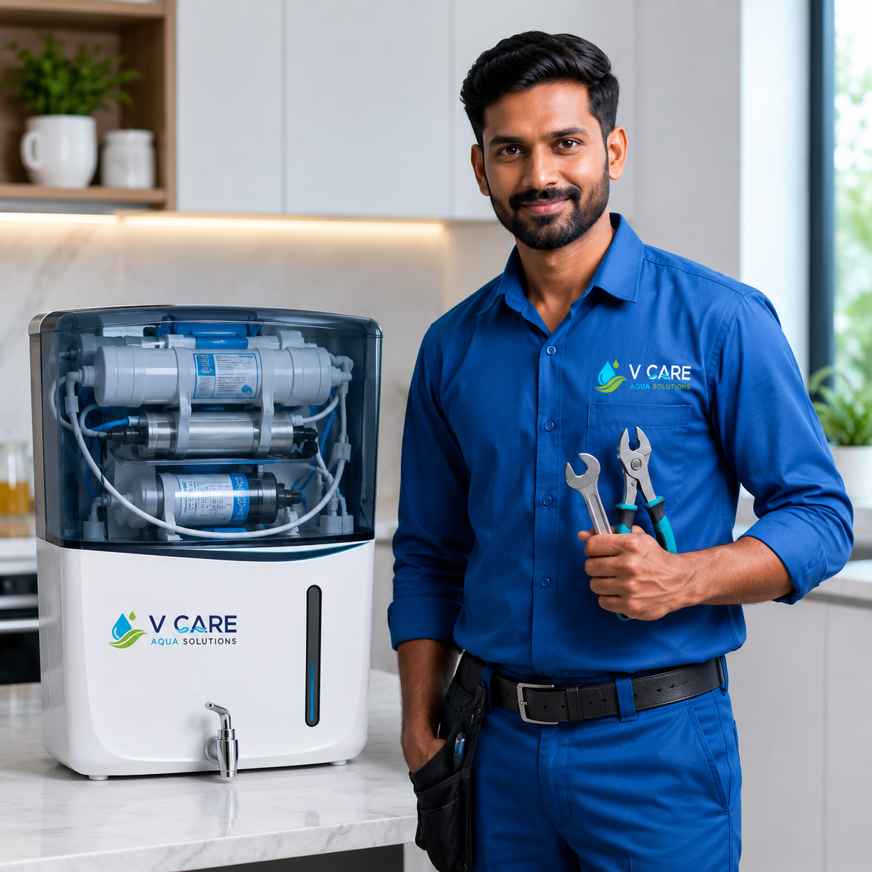 Water purifier service technician